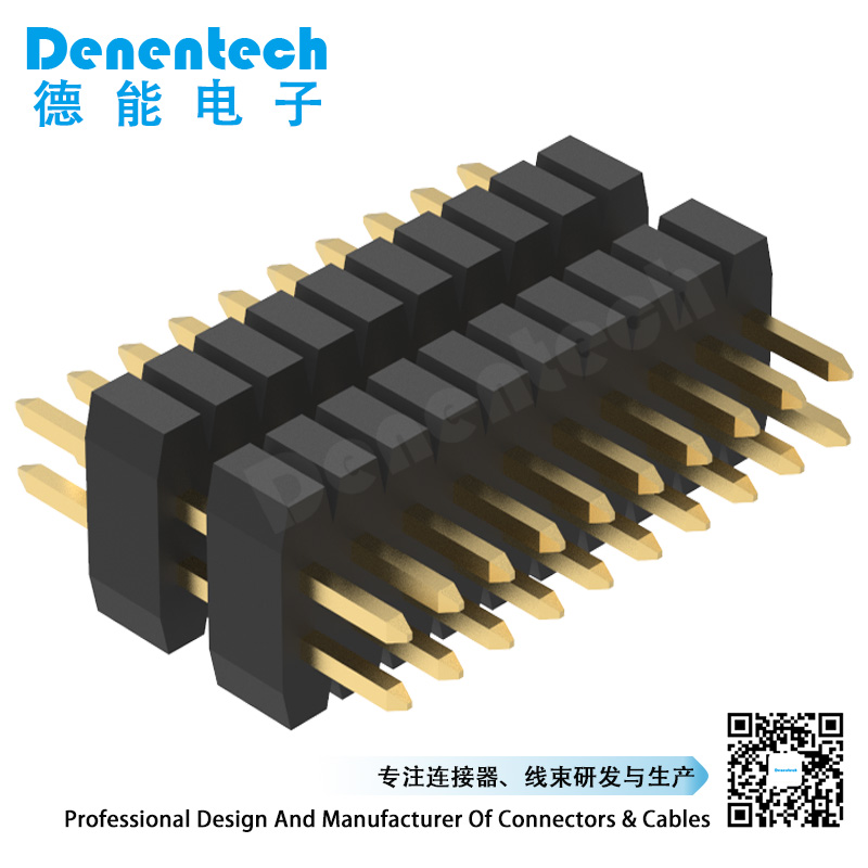 Denentech Factory direct sale 1.0mm  dual row dual plastic straight DIP pin header